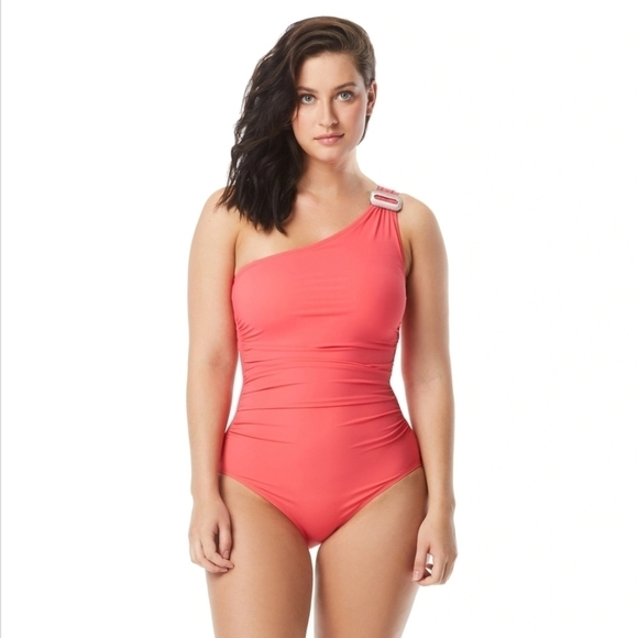 Contours by Coco Reef Eternity One Shoulder Detachable Strap Swimsuit - Size 10 - Picture 2 of 12
